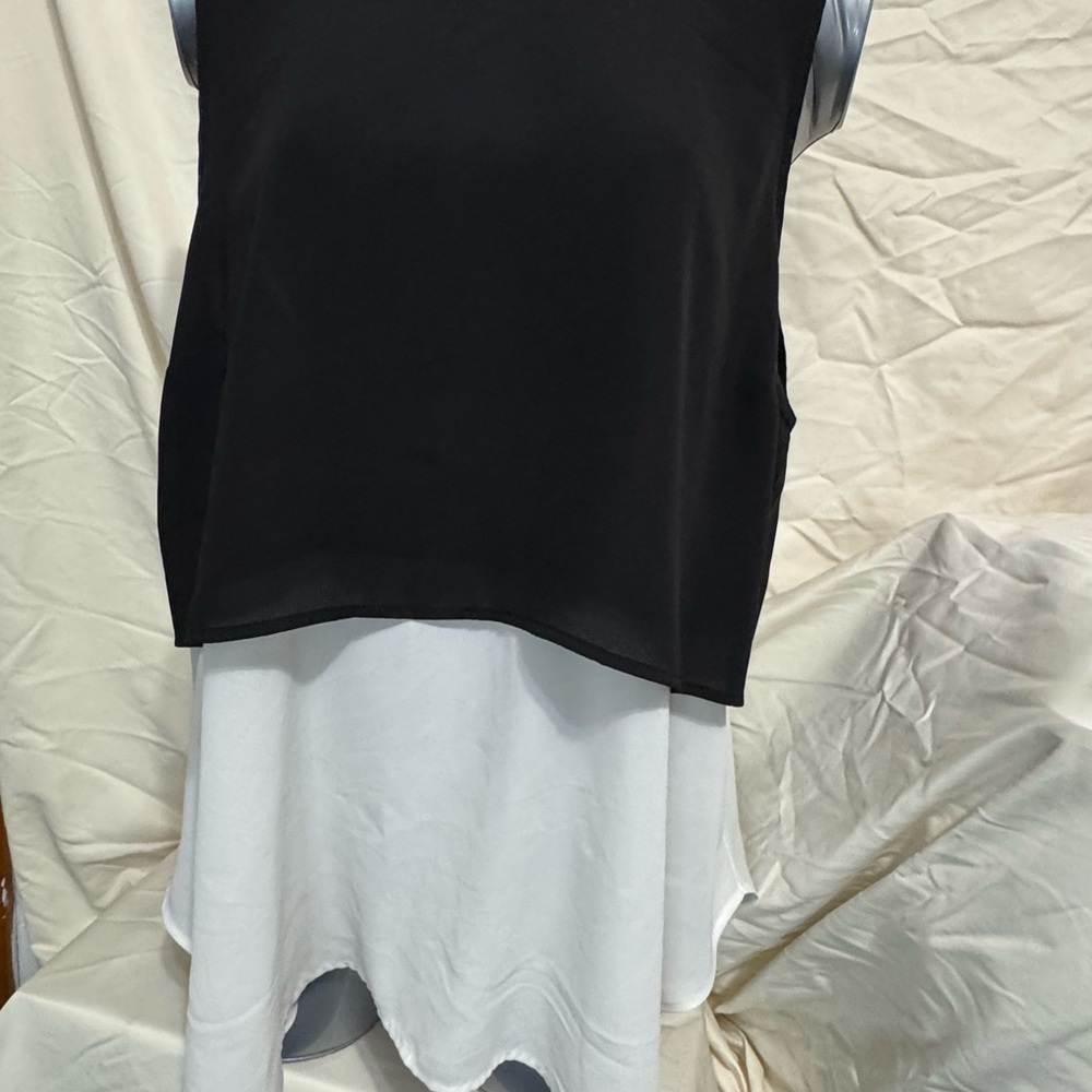 Elle Black and White Layered Blouse